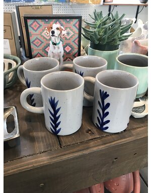 Handpainted Stoneware Mug w/ Flower