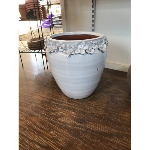 Tall Flower Cache Pot