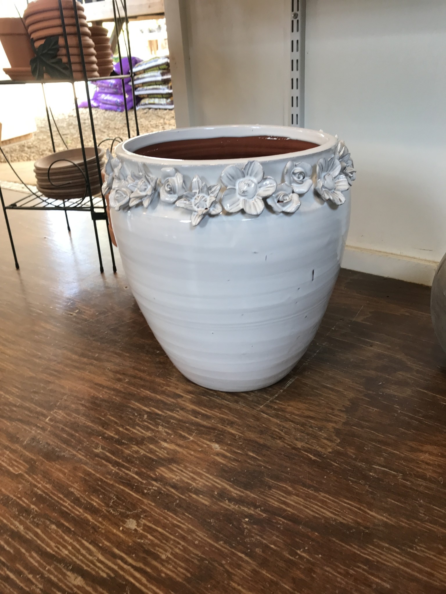 Tall Flower Cache Pot