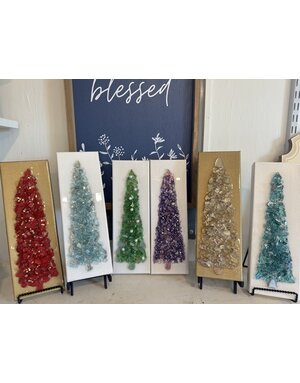 Glass Christmas Tree Art