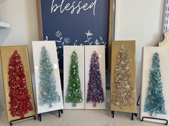 Glass Christmas Tree Art
