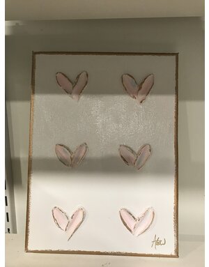 Mini Hearts on Canvas