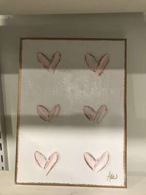 Mini Hearts on Canvas