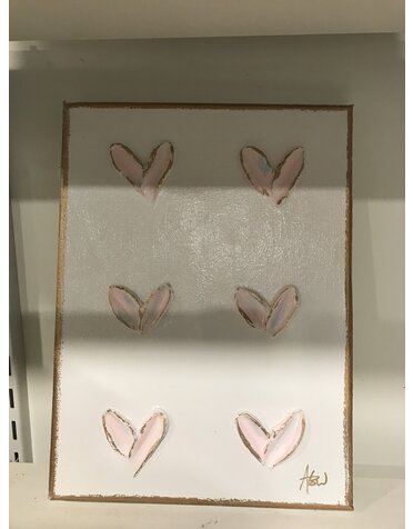 Mini Hearts on Canvas