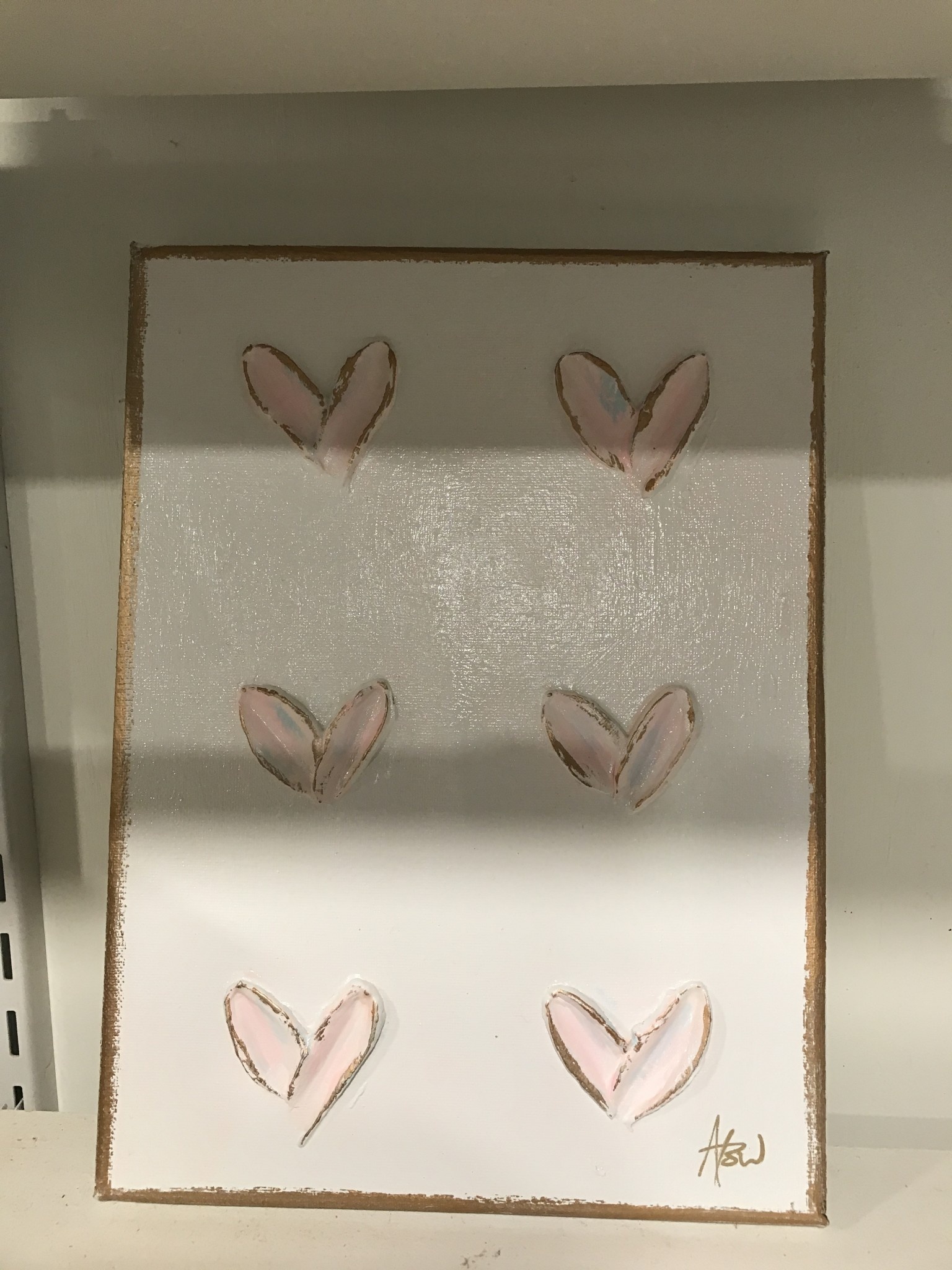 Mini Hearts on Canvas