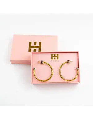 Hoo Hoops- Gold Glitter 2"