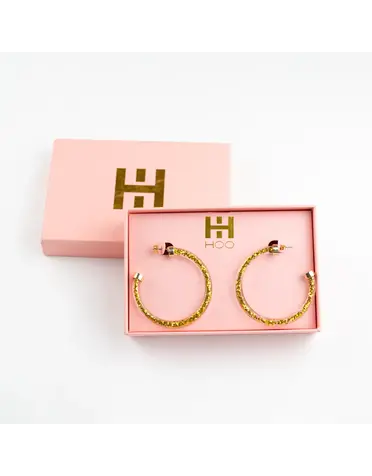 Hoo Hoops- Gold Glitter 2"