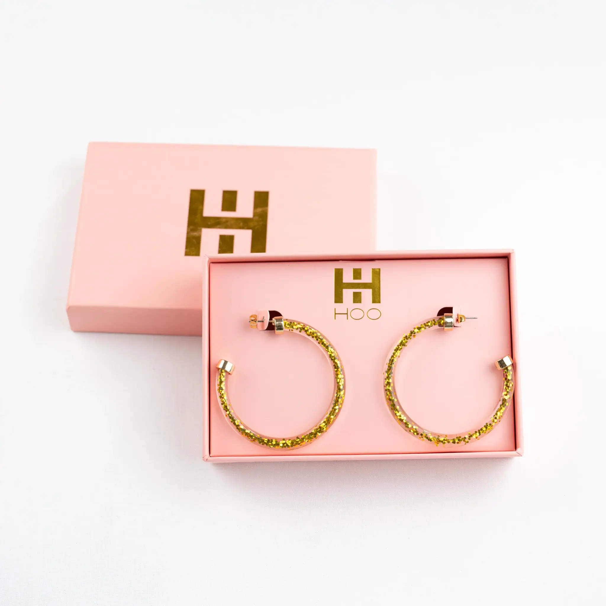 Hoo Hoops- Gold Glitter 2"