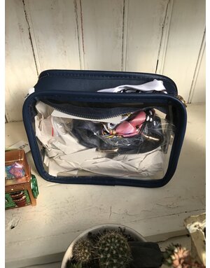 Clear Stadium Purse-Navy