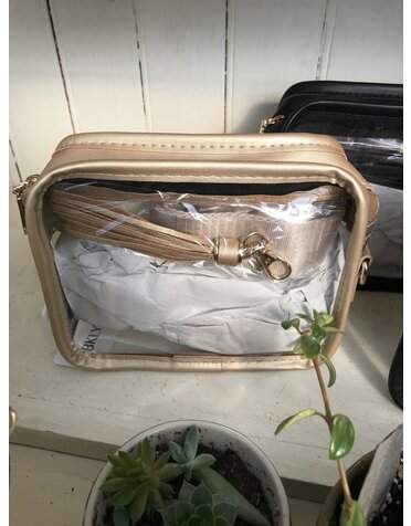 Clear Stadium Purse-Light Gold