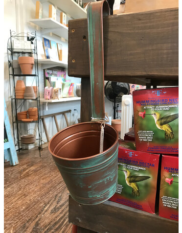 6" Antique Green Hanging Rail Planter