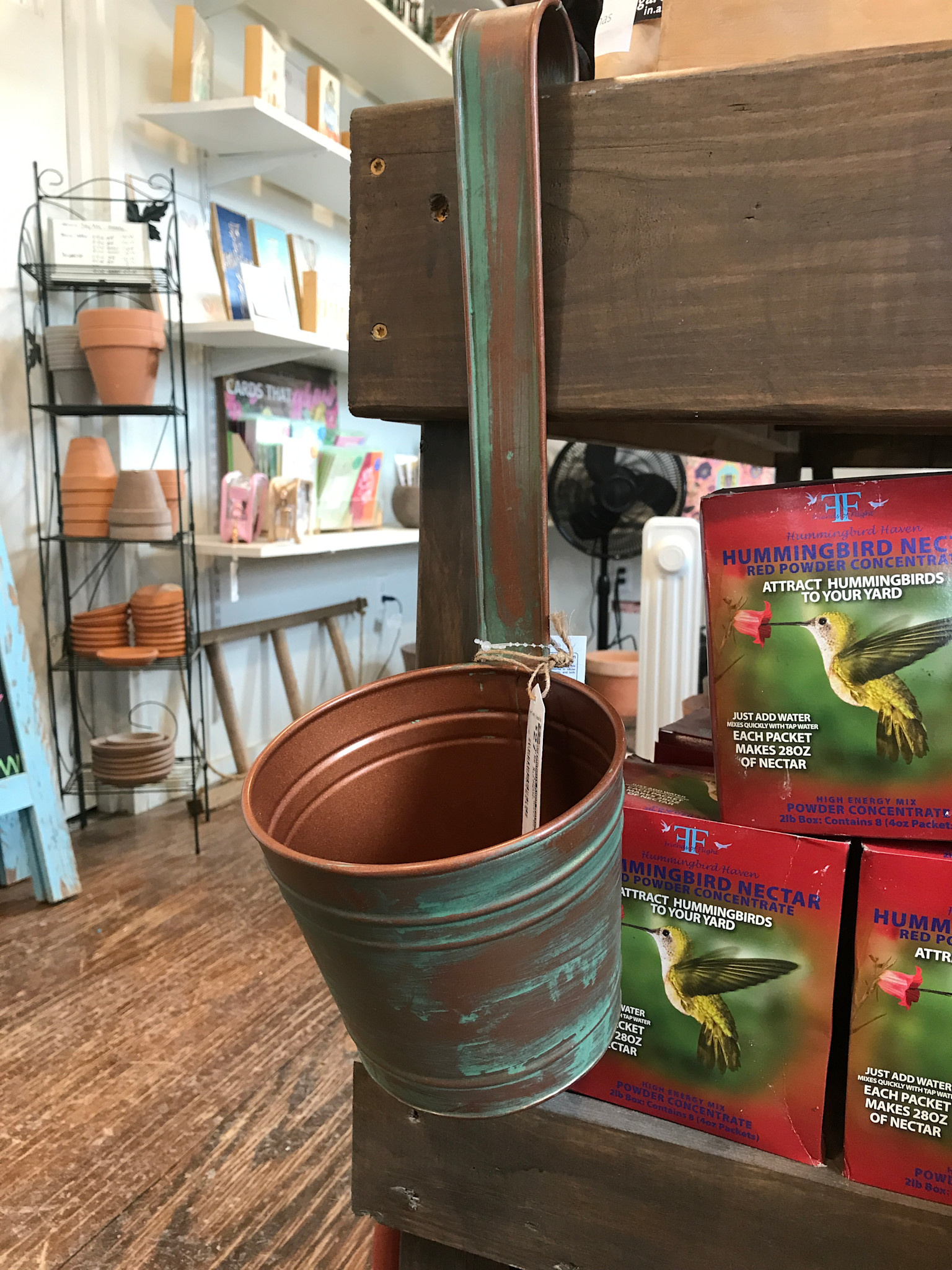 6" Antique Green Hanging Rail Planter