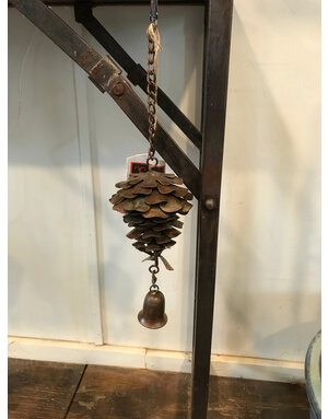 Flamed Pine Cone w/Bell  Ornament