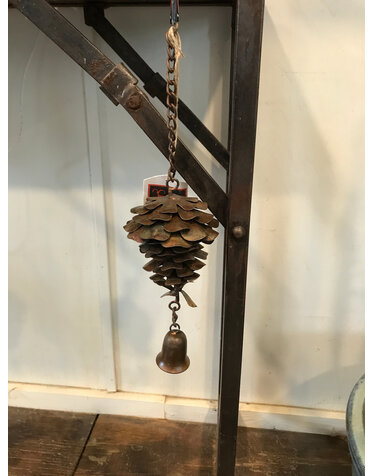 Flamed Pine Cone w/Bell  Ornament