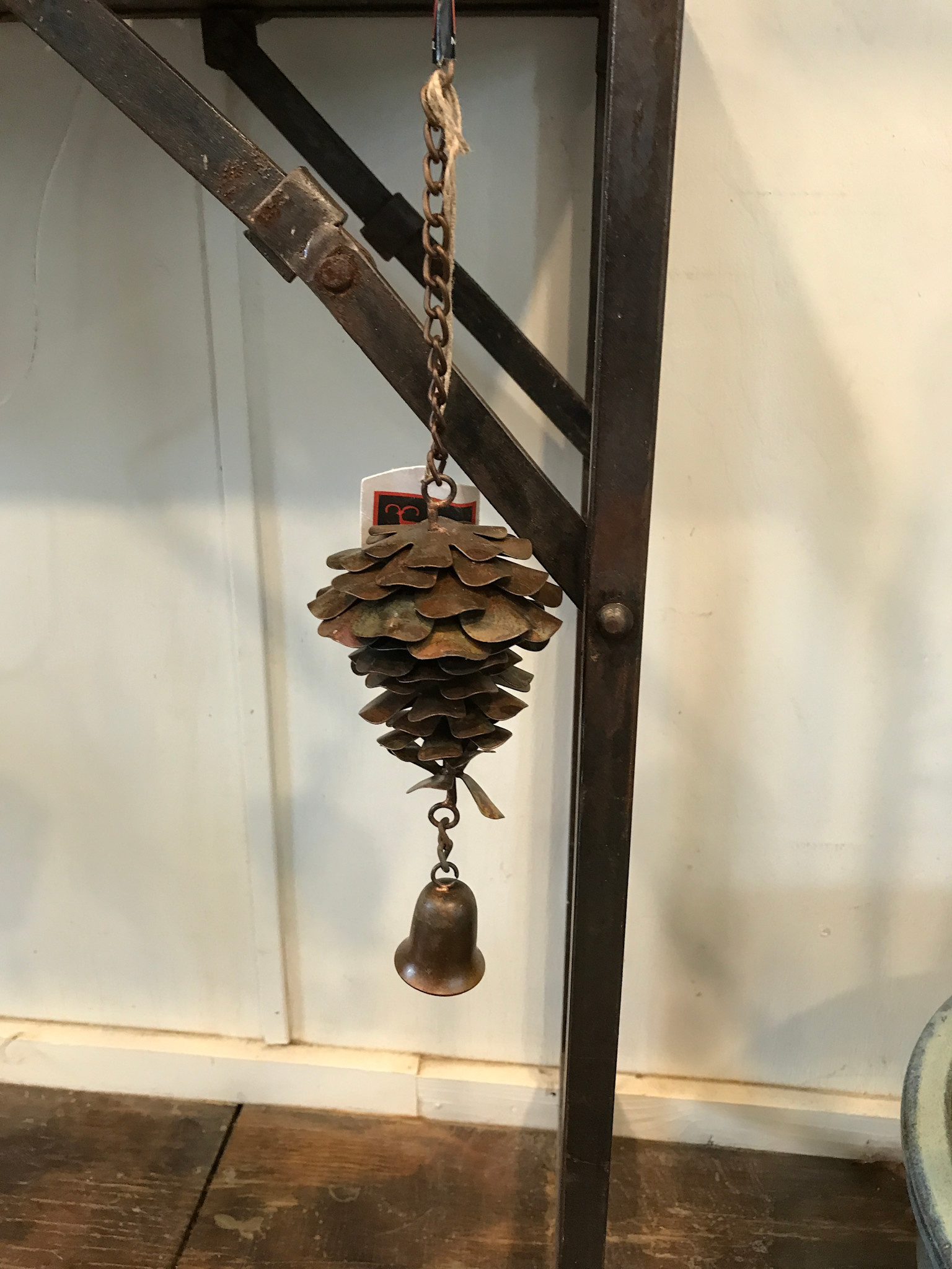 Flamed Pine Cone w/Bell  Ornament