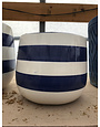 Small Stripe Planter (blue/white)