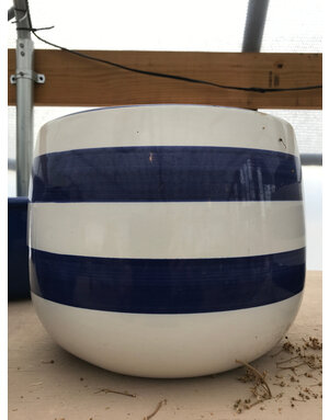 Large Stripe Planter (blue/ white)