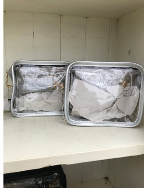 Clear Stadium Purse-Silver