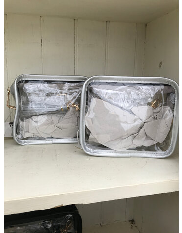 Clear Stadium Purse-Silver