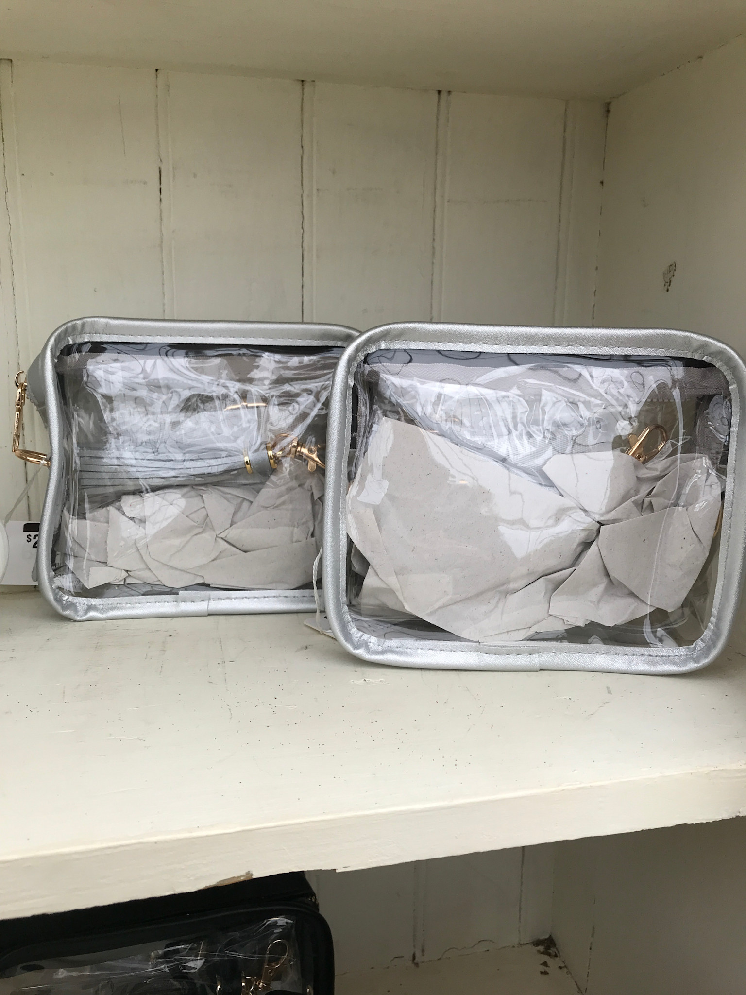 Clear Stadium Purse-Silver