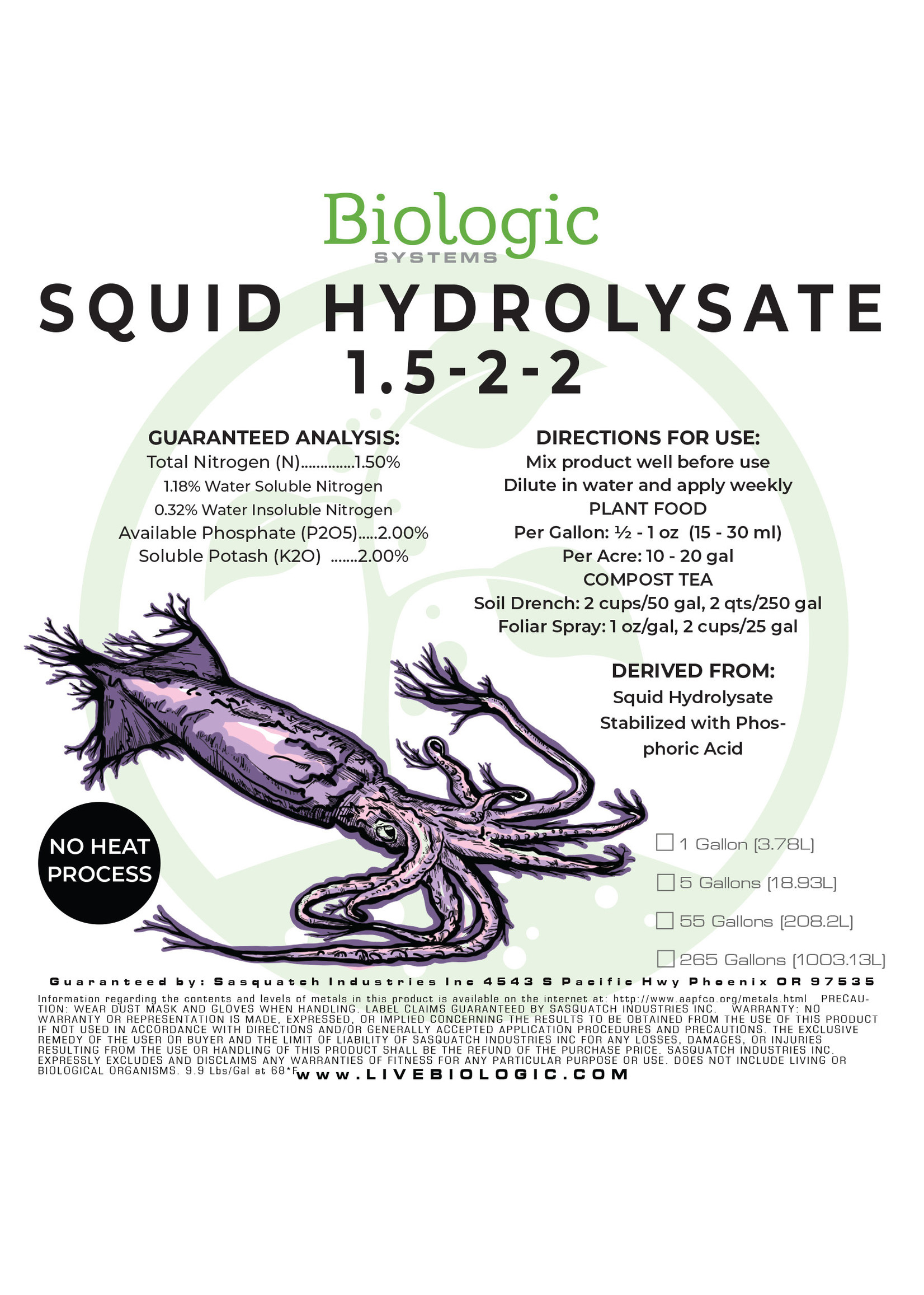 Biologic Systems Squid Hydrolysate