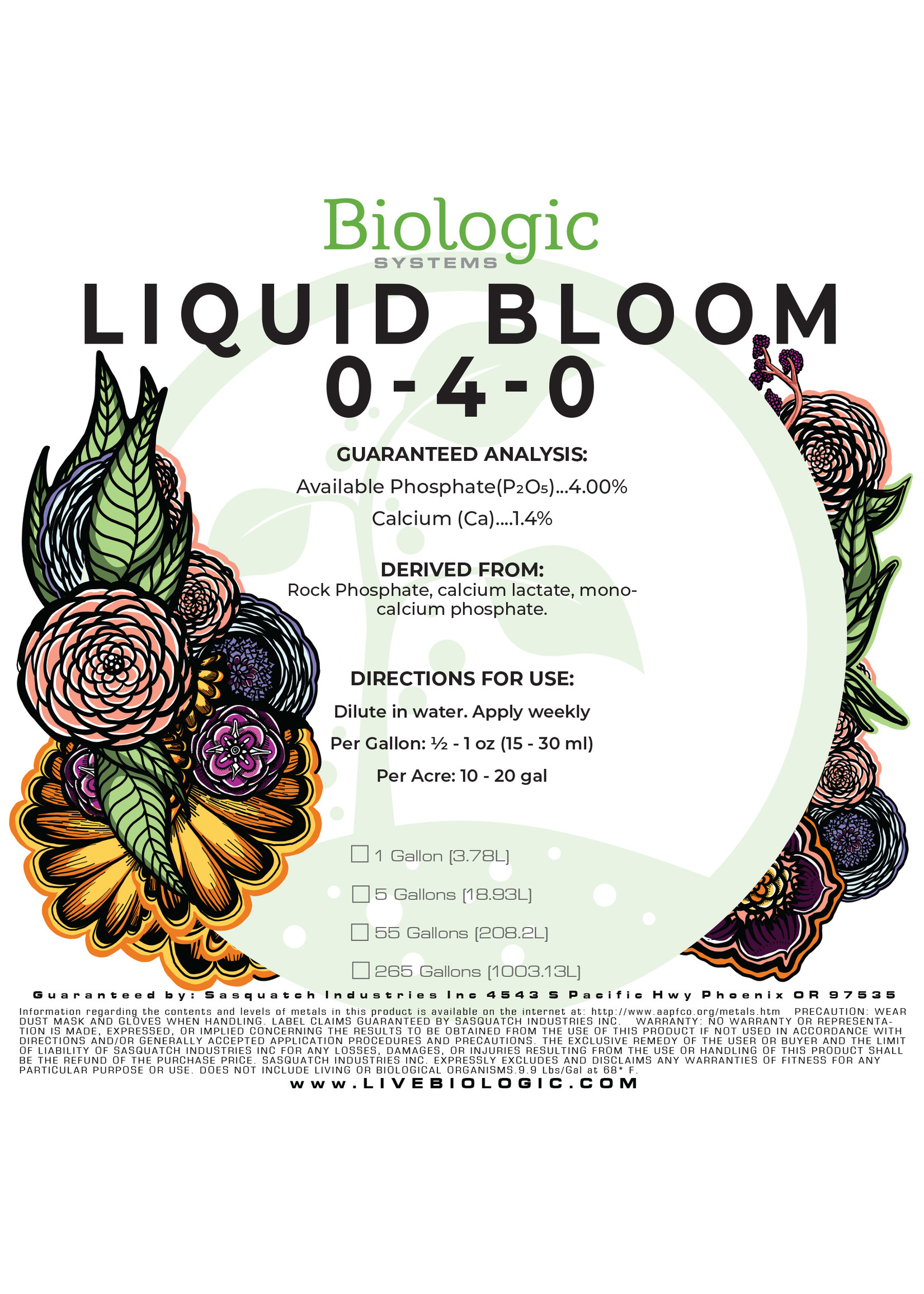 Biologic Systems Liquid Bloom 0-4-0