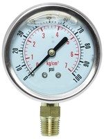 2.5" Glycerine Pressure Gauge 0-100 PSI LIQUID