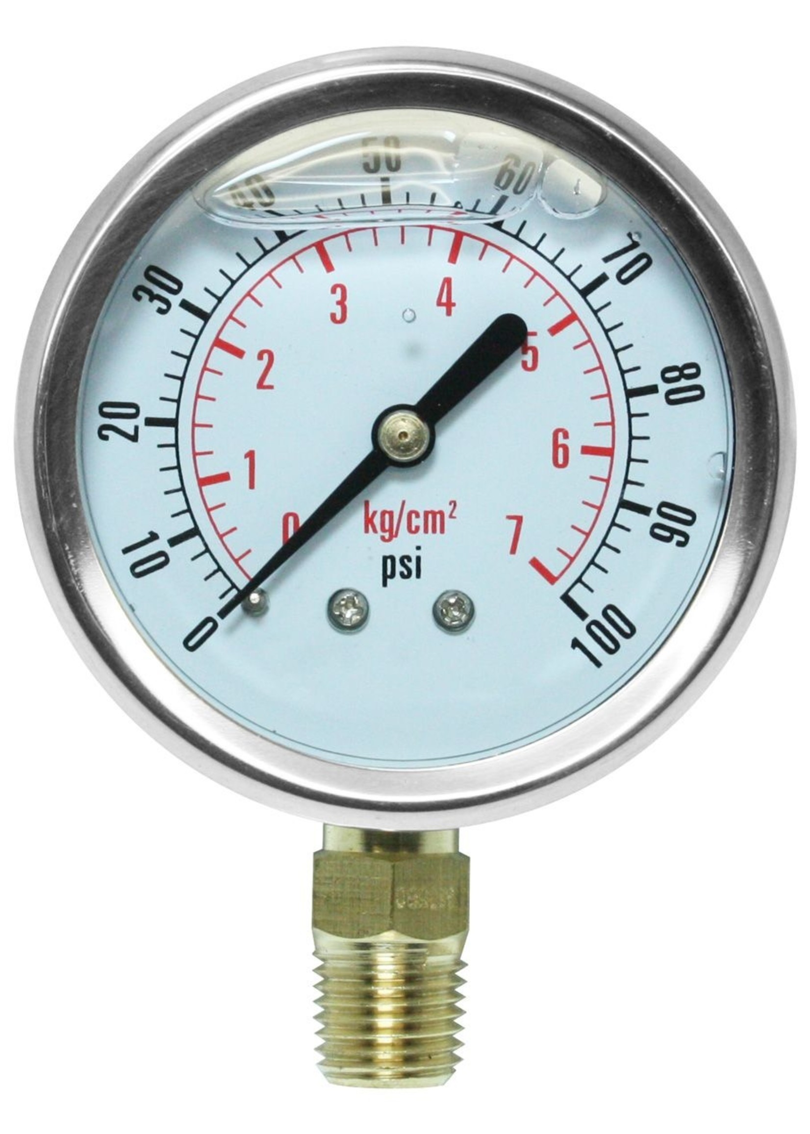 2.5" Pressure Gauge 0-100 PSI LIQUID