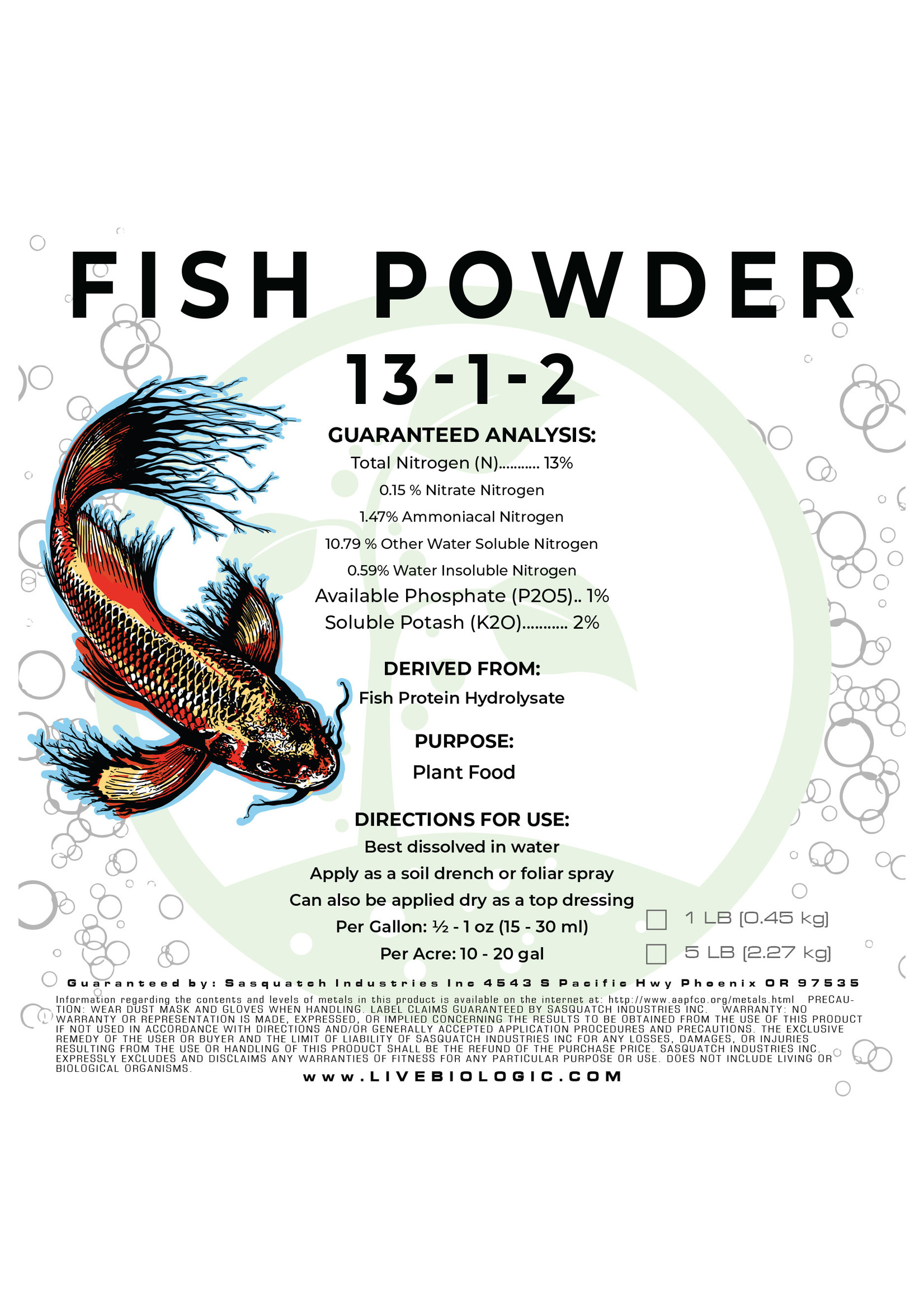 Biologic Systems Biologic Systems Fish Powder