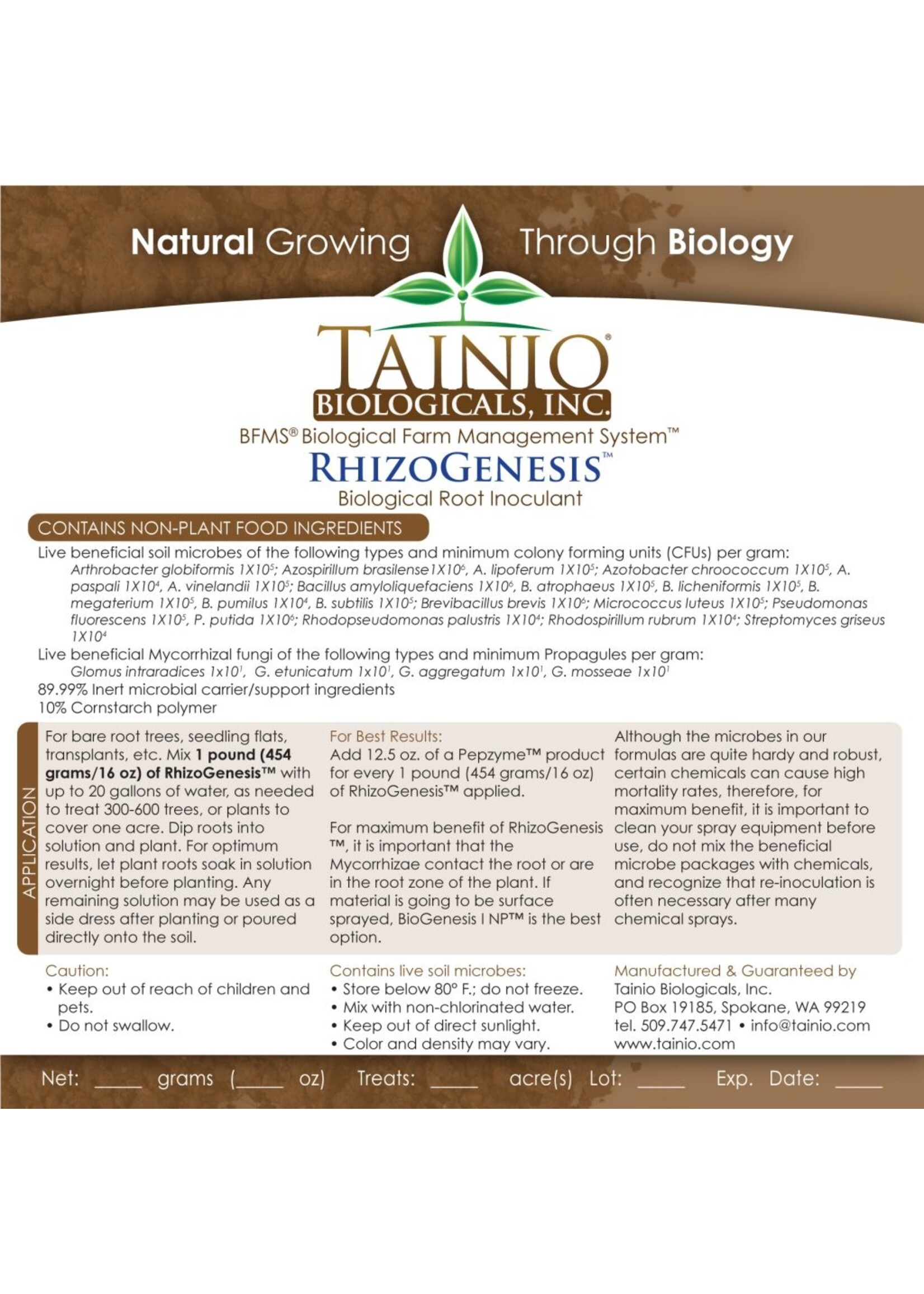 Tainio Biologicals Inc RhizoGenesis