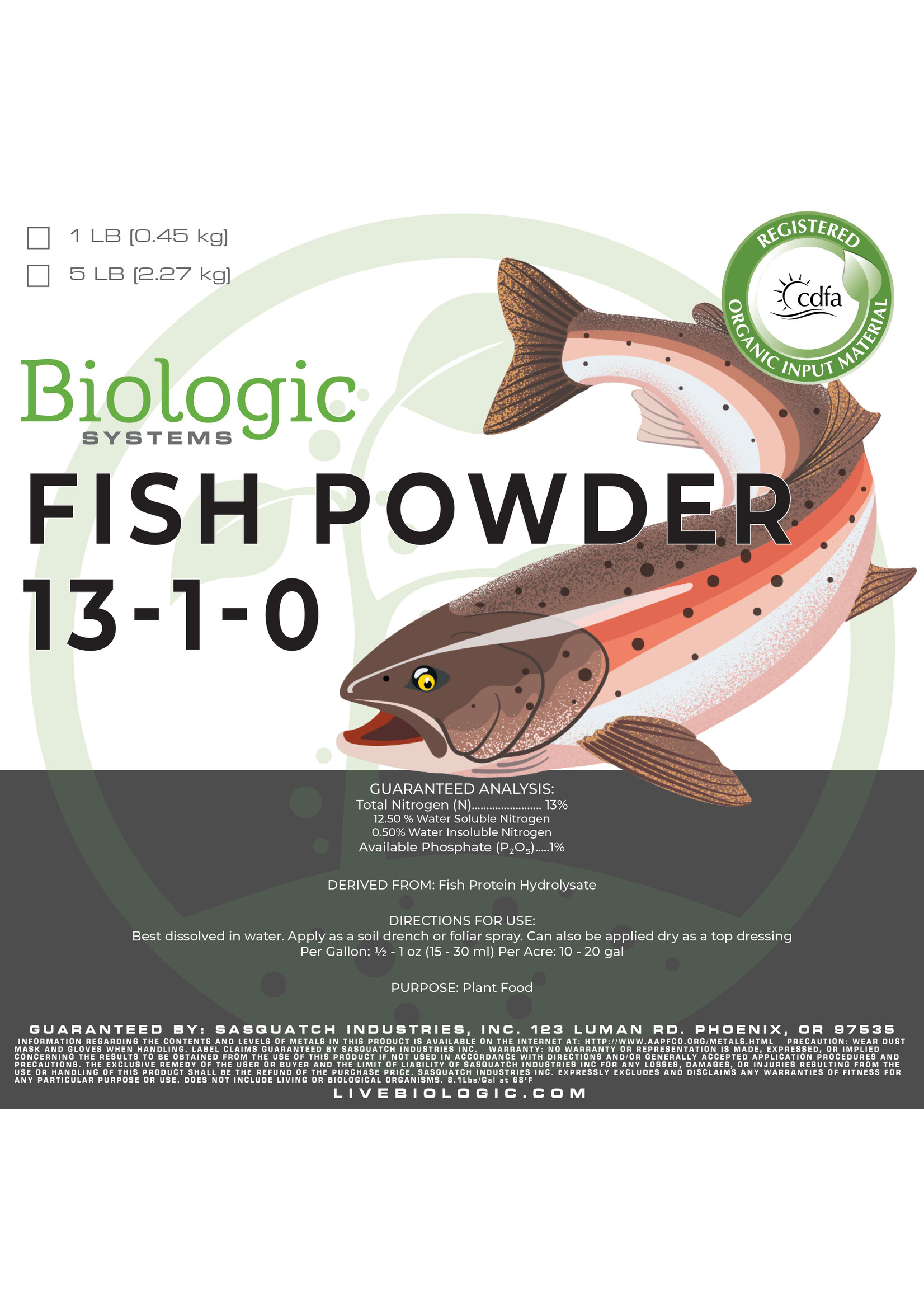 Biologic Systems Biologic Systems Fish Powder