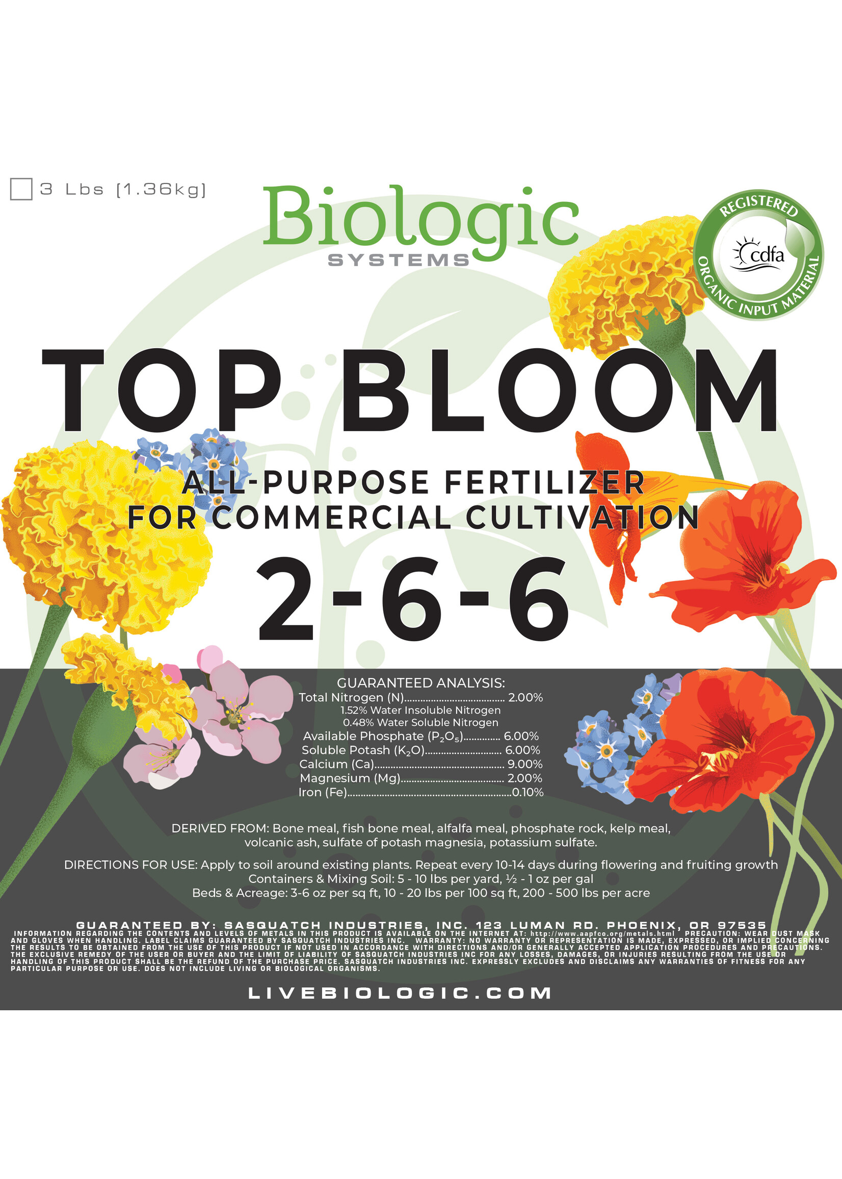 Biologic Systems Top Bloom 2-6-6