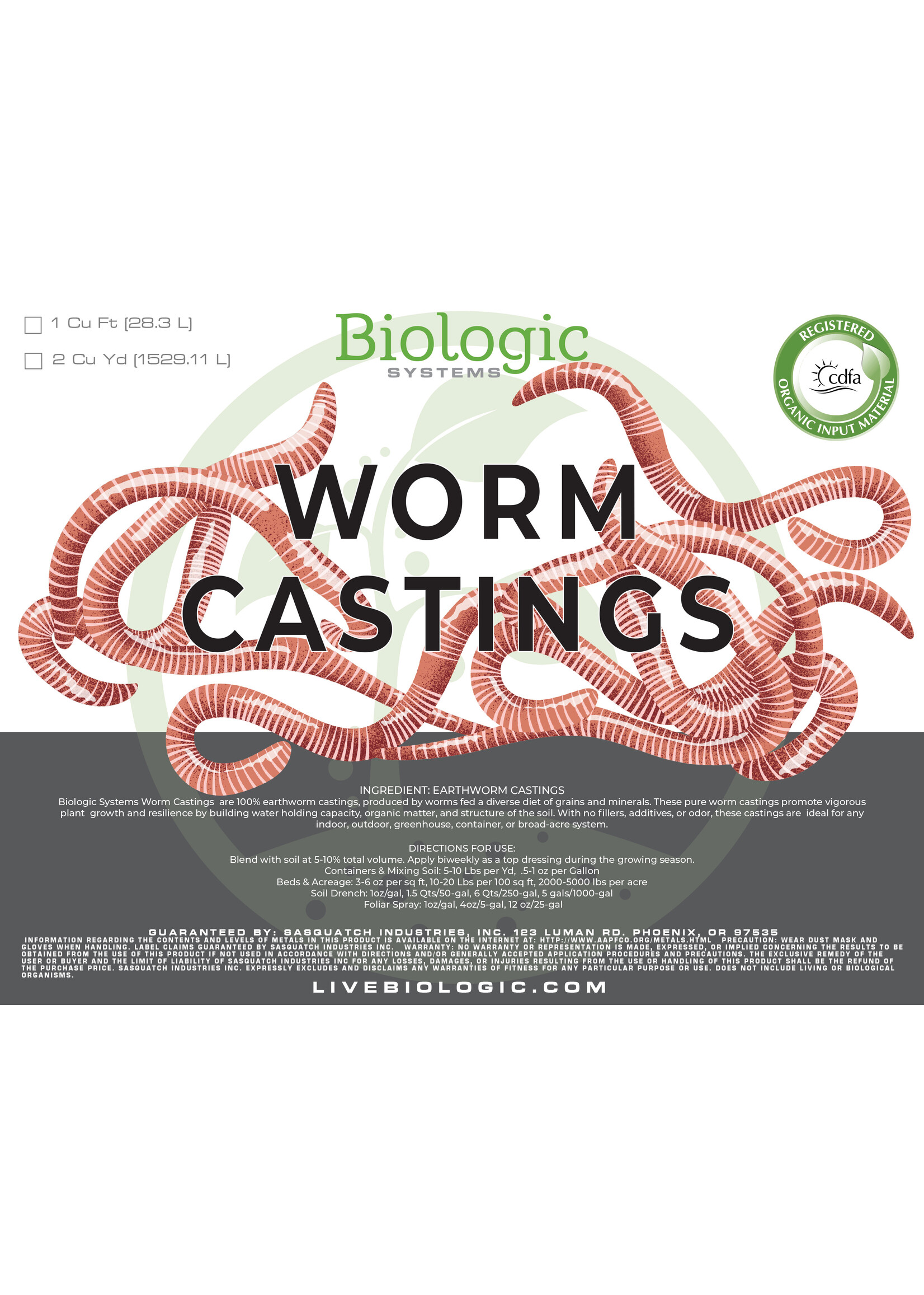 Biologic Systems Worm Castings