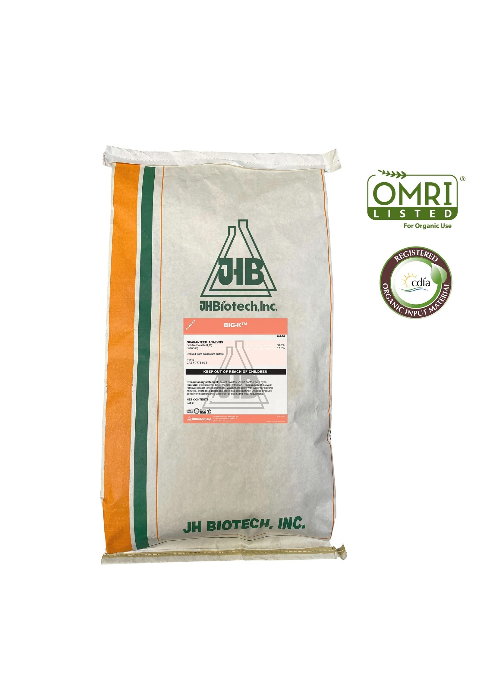 Big K 0-0-50 High Potassium Organic Crop Fertilizer 50 Lbs. (40/Pallet)