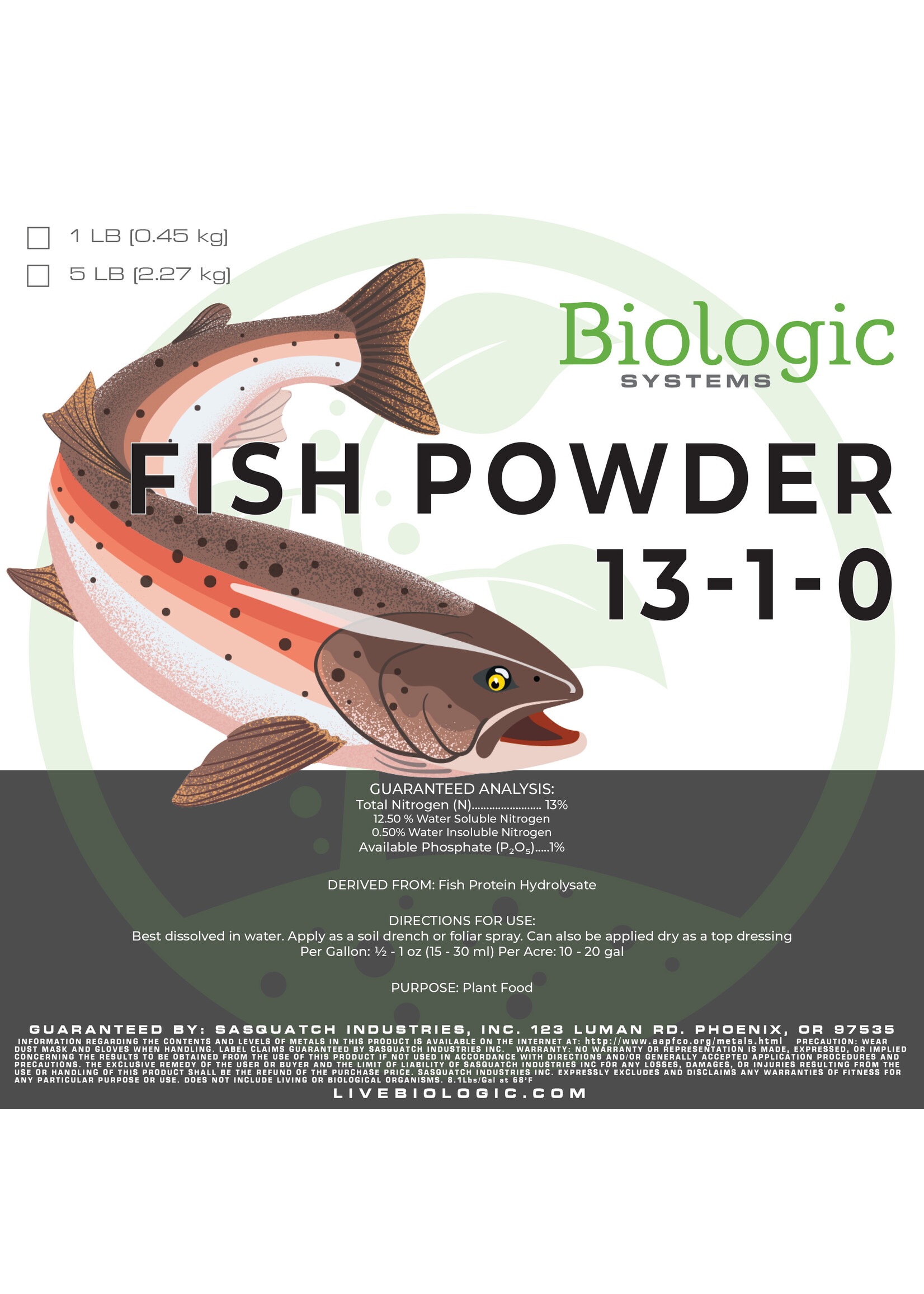 Biologic Systems Biologic Systems Fish Powder