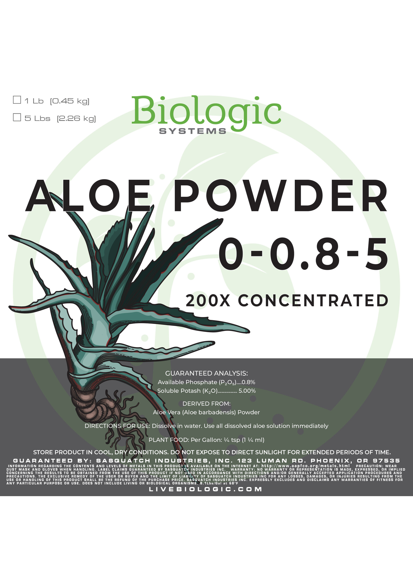 Biologic Systems Aloe Powder