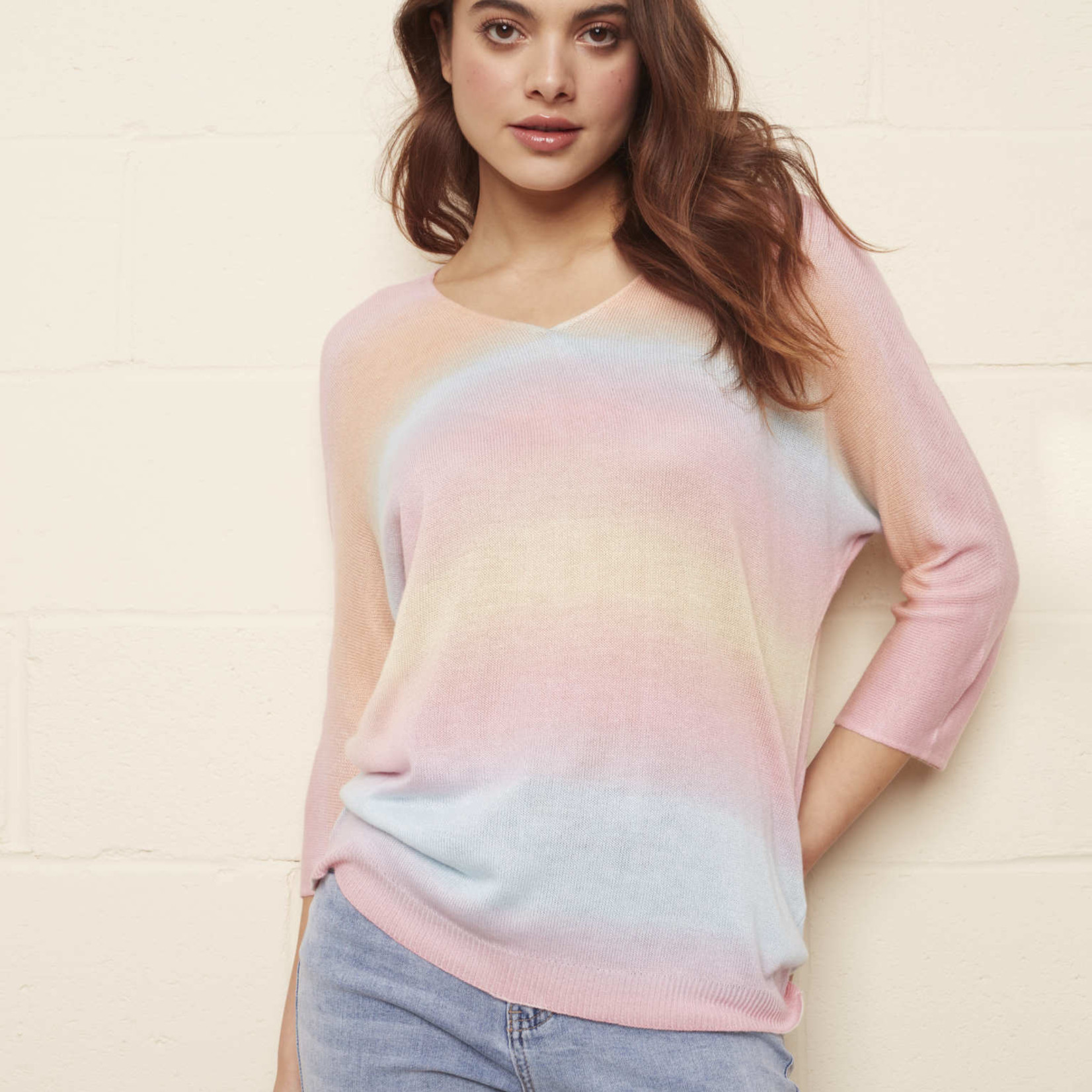Charlie B Collection Rainbow Dolman Sweater