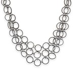 Overlapping Silver Spring Ring Loop Necklace