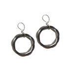 Silver/ Slate Silk Infused Wire Loop Earring