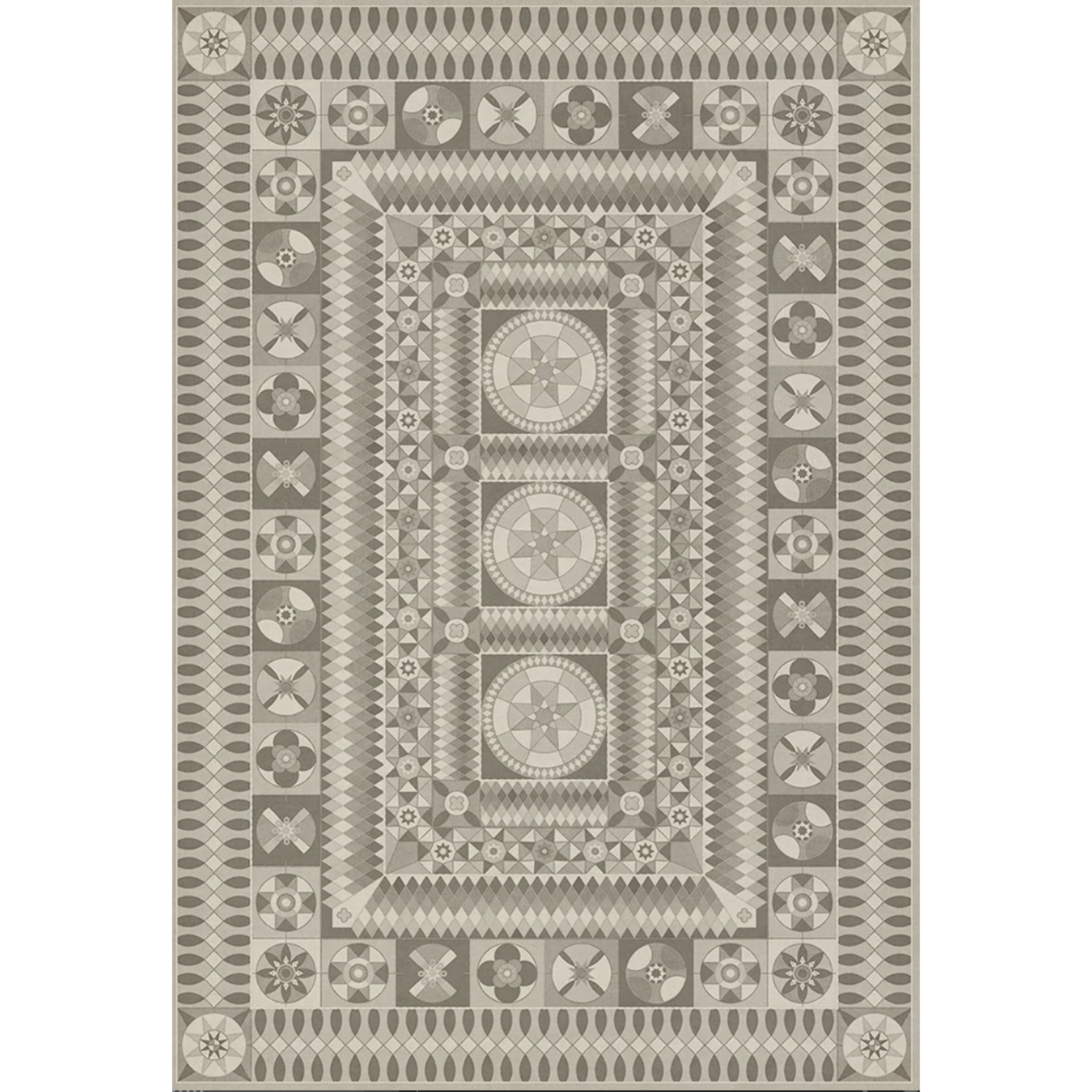 Soldiers Quilt Vintage Vinyl Floorcloths