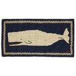 Moby Dick Whale - Wool Hooked Rug