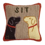 Sit - Hooked Wool Pillow