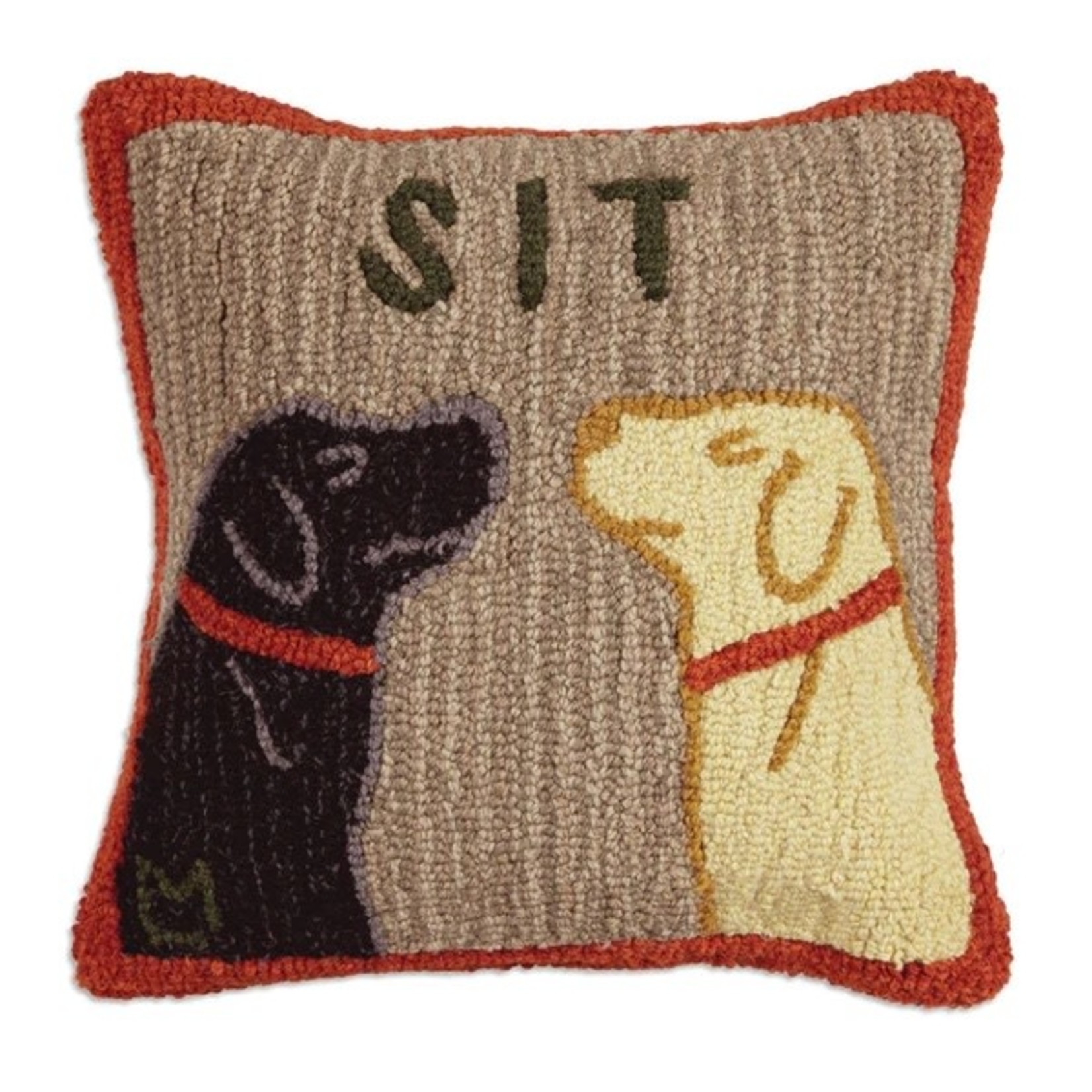 Sit - Hooked Wool Pillow