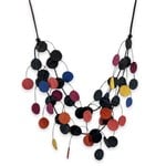 SYLCA DESIGNS Multicolored Annalise Leather Necklace