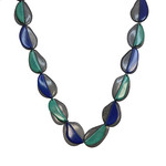ORGANIC TAGUA JEWELRY Turquoise and Azul Tagua Nut Taylor Necklace