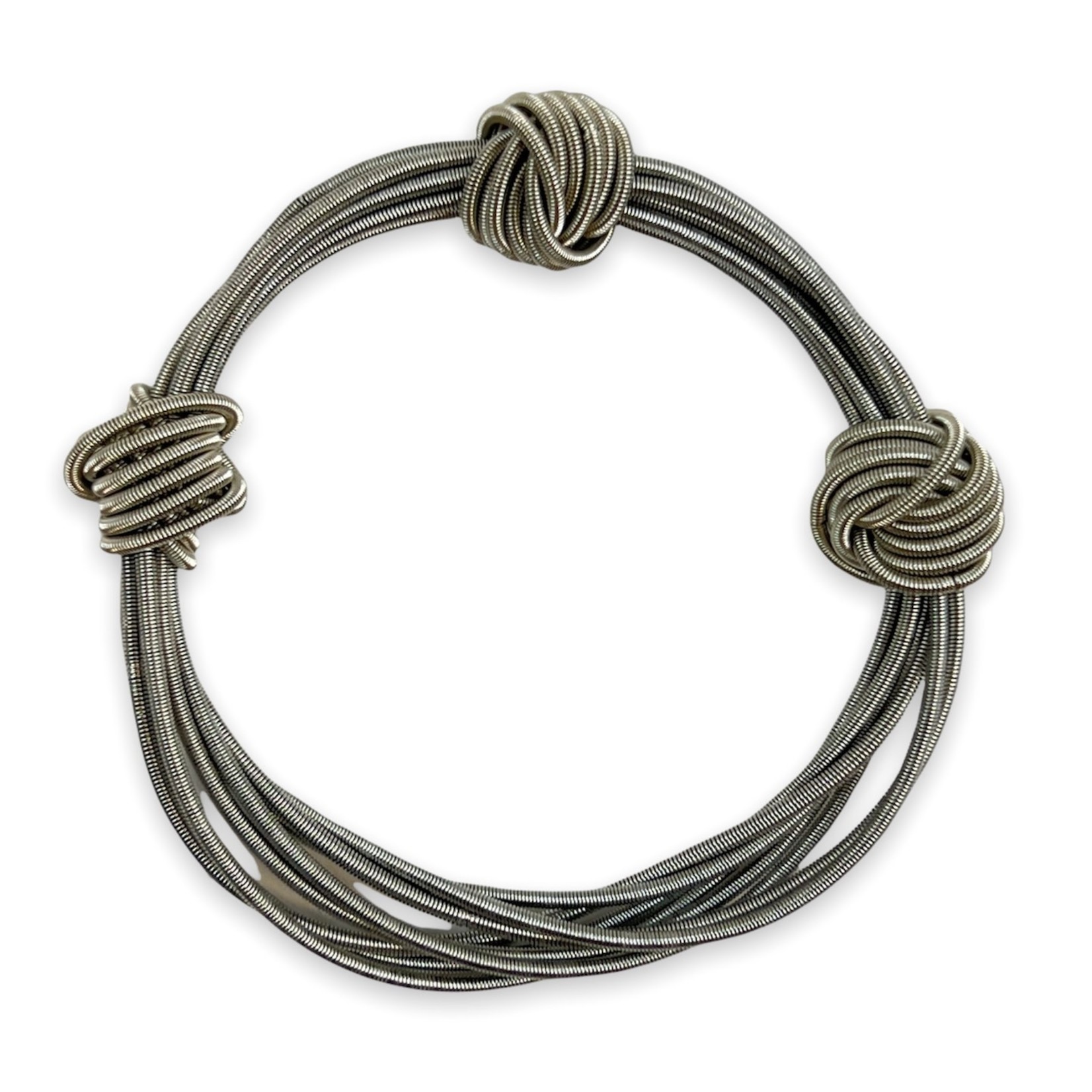 Piano Wire Bracelets, Sleeved Silver