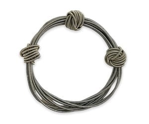 Black & Silver Tube Piano Wire Bracelet