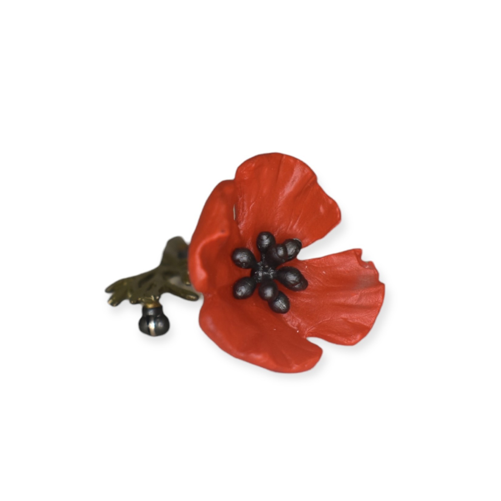 Red Poppy Brooch Pin