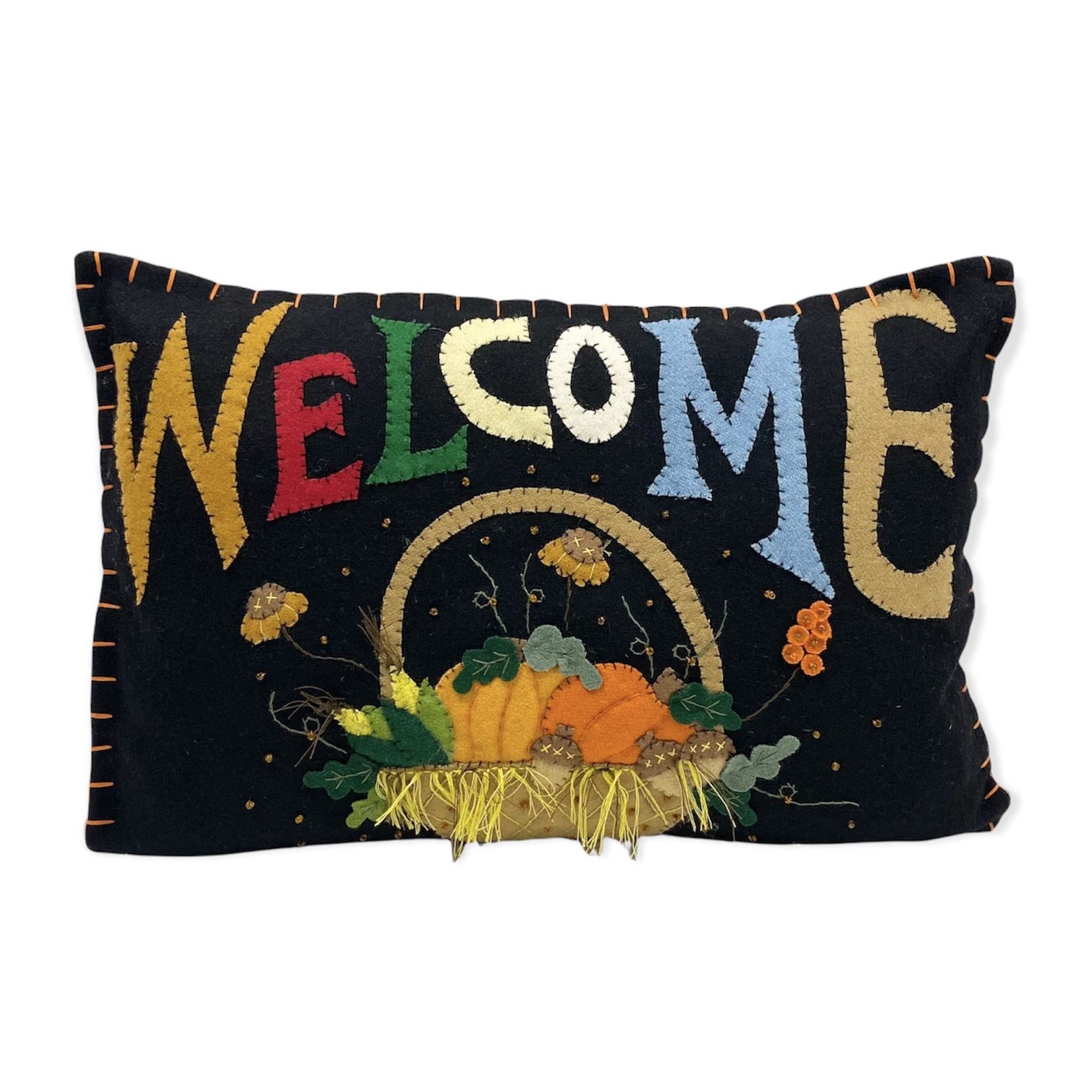 NEW WORLD ARTS Welcome Multicolored Pillow