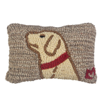 Begging Lab - Wool Hooked Pillow